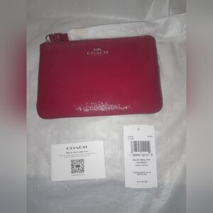 New Coach Wristlet In Red Pantent Leather New With Tags